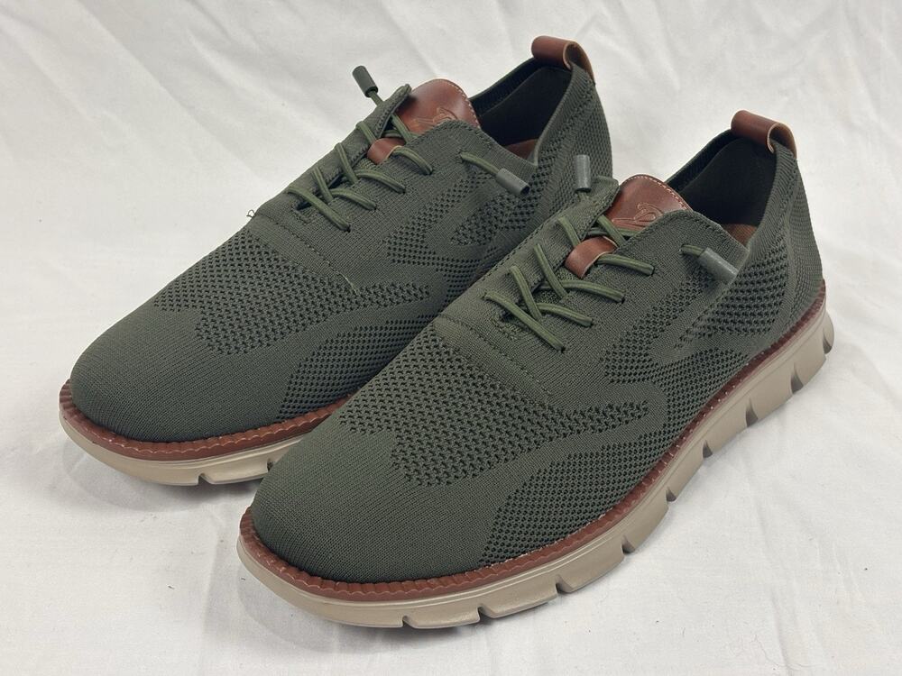 Men Woven Mesh Running Oxford Shoes Breathable Soft Lace Up Footwear Green 11.5